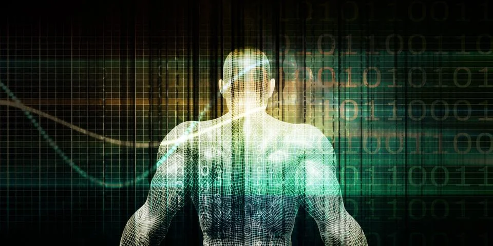 Global Digital Transformation Technological Human Interface Stock Illustration