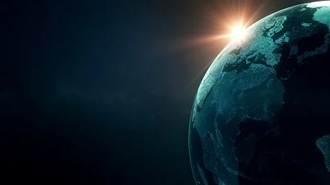 Global digital world, abstract 3D rendering of globe of earth in space Stock Footage 152312533