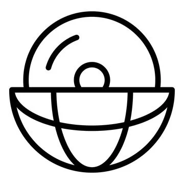 Global disc operating system icon, outline style Stock Illustration