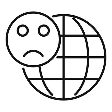 Global dislike icon outline vector. Negative facebook Stock Illustration