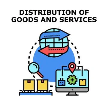 Global distribution of goods and services concept イラスト素材