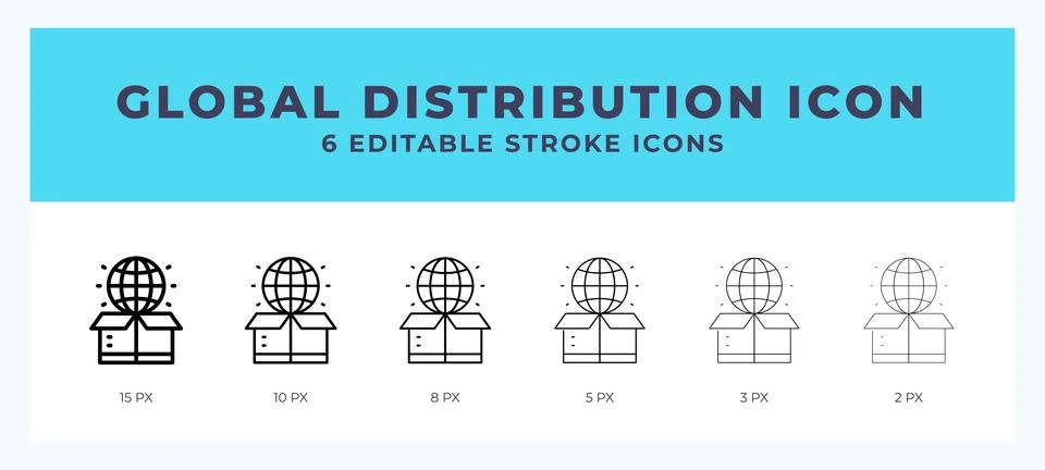 Global distribution icon. Editable stroke line icon vector illustration. Stock Illustration