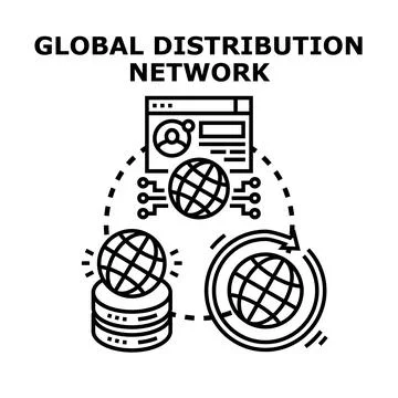 Global distribution network concept illustrating worldwide data connection 스톡 일러스트
