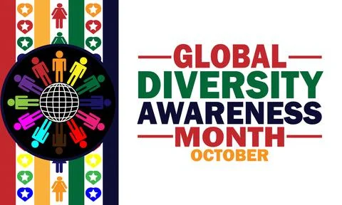 Global Diversity Awareness Month Vector illustration Backdrop Stockillustratie