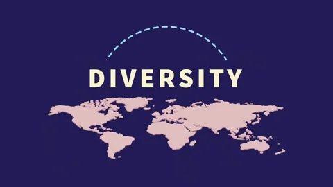 Global diversity motion graphic with pink world map and blue dotted arch on.. Stock Footage 339061736