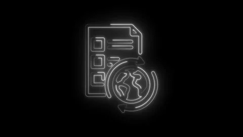 Global document checklist with rotating earth icon representing international Stock Footage 333955630