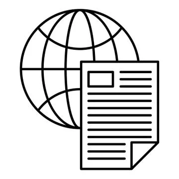 Global document icon, outline style イラスト素材
