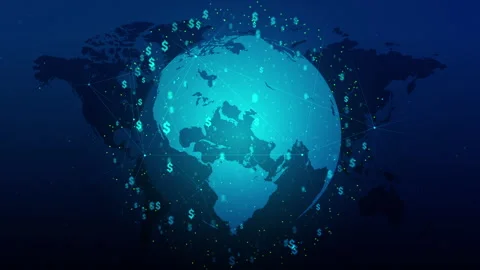 Global Dollar Value and Digital Economic Growth Vídeo Stock 338445942