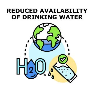 Global drinking water scarcity problem icon concept Stock Illustration