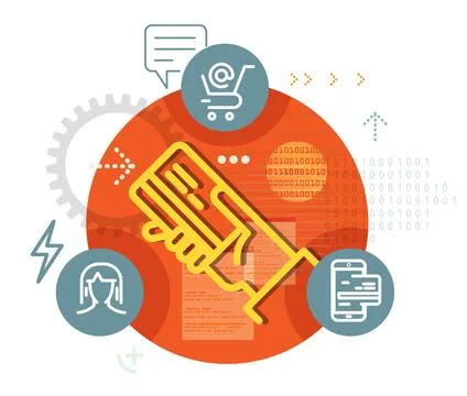 Global E-Commerce Development Stock Illustration Stock Illustration