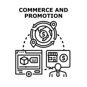 Global e commerce promotion and business developing strategy Stock Illustration