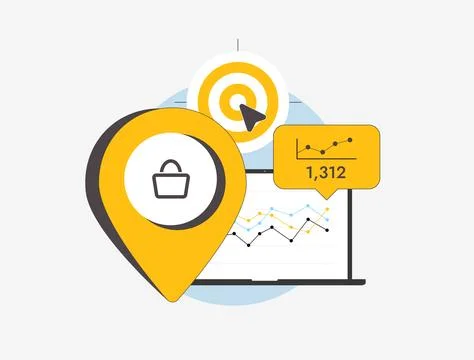Global e-commerce sales growth report - vector illustration of worldwide online Stock Illustration