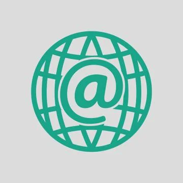 Global e-mail icon Stock Illustration