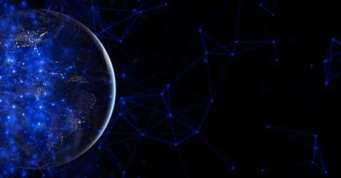 Global earth with data artificial intelligence network technology internet cy Foto stock