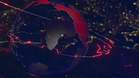 Global earth map 3D 4K animation Stock Footage 194460692