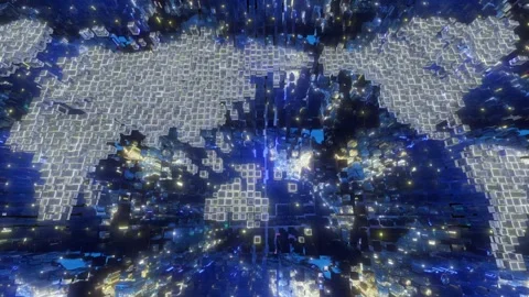 Global earth map animation digital world | Stock Video | Pond5