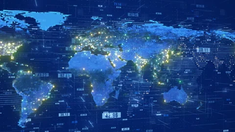 Global earth map animation digital world Stock Footage 248300740