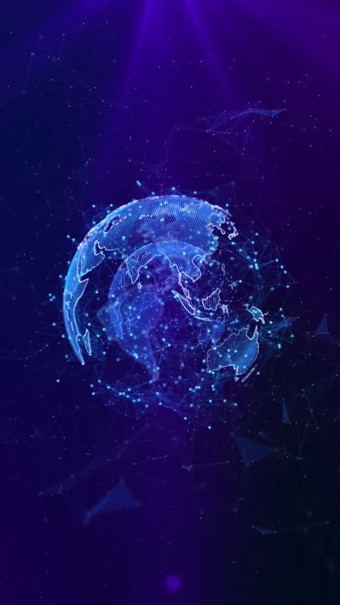 Global earth map digital world breaking news Studio Background. world globe part Stock Footage 341894078