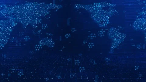 Global earth map Global network connections, data flow, digital world map Video stock 314191746