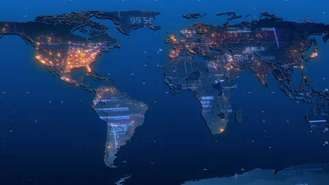 Global earth map rotating digital world ... | Stock Video | Pond5