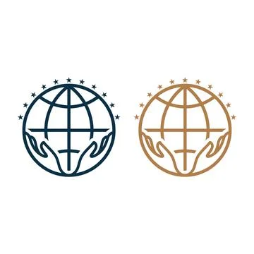 Global Earth Network Logo Design for Business Technology Illustrazione stock