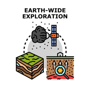 Global earth research and study concept vector Stock Illustration