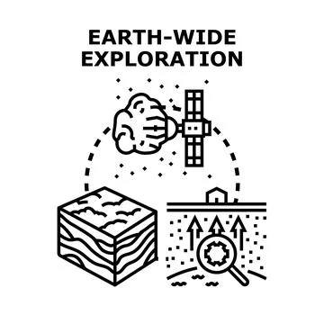 Global earth research and study concept vector Stock Illustration