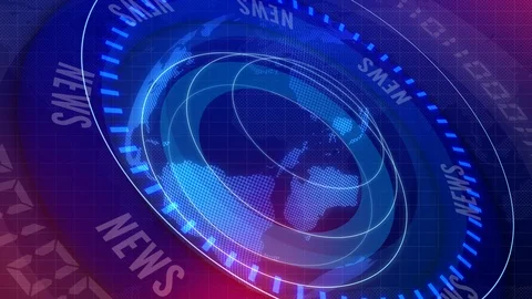 Global earth rotating Digital World News Studio Background for news report and b Stock Footage 90867226
