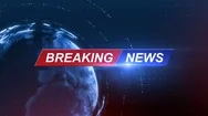 Global Earth Rotating Digital World Breaking News Studio Background For News  Stock Footage