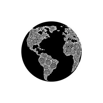 Global Earth Sphere and Network Connectivity Icon Stock Illustration