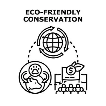 Global eco friendly conservation and biodiversity protection concept Stock Illustration