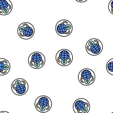 Global ecology and environment vector seamless pattern Stock Illustration