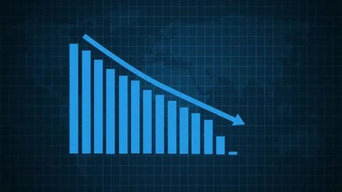 Global Economic Decline Visualization Animation, Global Economic Downturn Gra Stock Footage 309959342