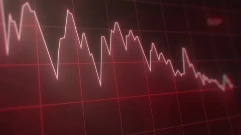 Global economic decrease chart or graph. Falling currency rates Stock Footage