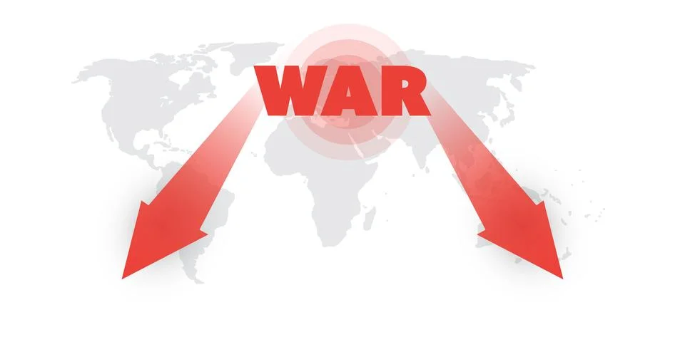 Global Economic Down Fall Due to War, Inflation and Energy Crisis - Design .. 库存插图