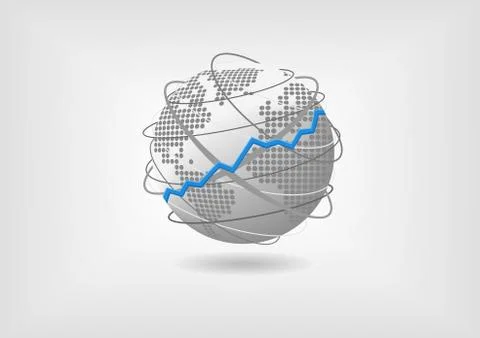 Global economic growth concept as vector illustration. Stock Illustration