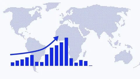 Global Economic Growth Visualization Animated, Business and Finance Concept.. Stock Footage 310200157