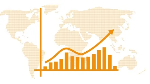 Global Economic Growth Visualization Animation, Animated Financial Growth Gra Stock Footage 309964602