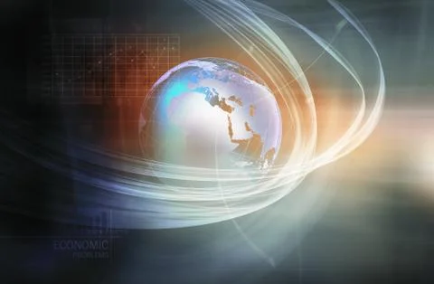 Global Economic Problems with Analytical Graph in Background Concept Series Illustrazione stock