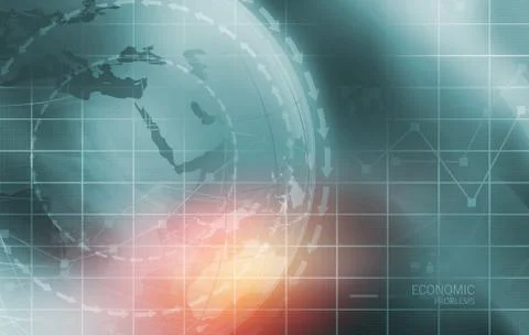 Global Economic Problems with Analytical Graph in Background Concept Series Stock Illustration