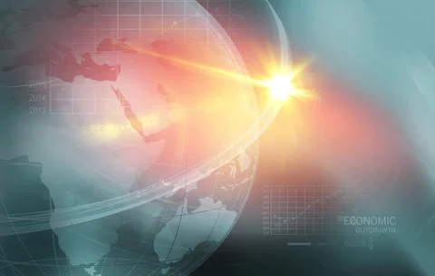 Global Economic Problems with Analytical Graph in Background Concept Series Illustrazione stock