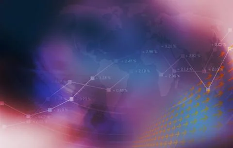 Global economic reports theme with analytical graph in background Stock Illustration