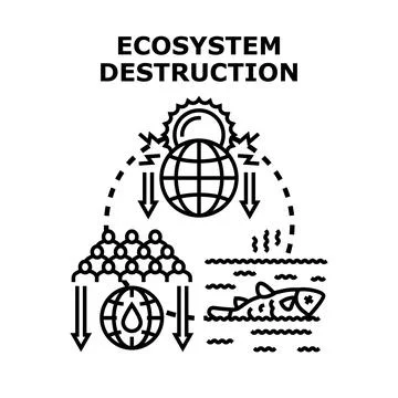 Global ecosystem destruction concept symbolizing environmental degradation Stock Illustration