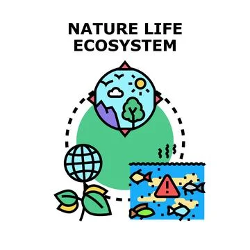 Global ecosystem life cycle environmental pollution concept 스톡 일러스트