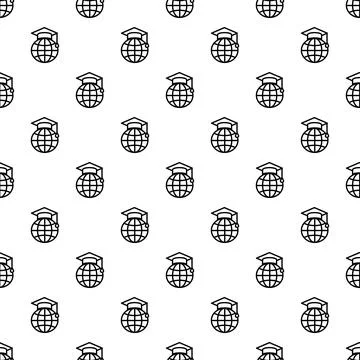 Global education and learning seamless pattern Stock Illustration