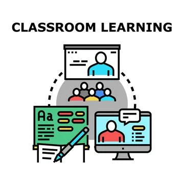 Global education classroom learning and distant training concept 스톡 일러스트