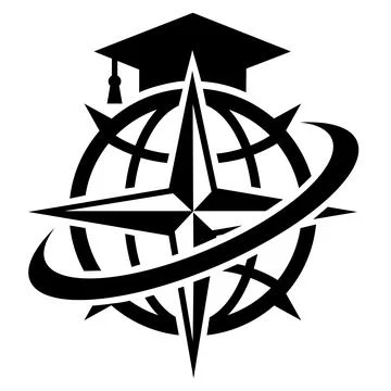 Global Education Compass Vector Logo Stock Illustration
