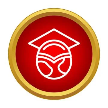 Global education concept with graduation cap and earth Stock Illustration