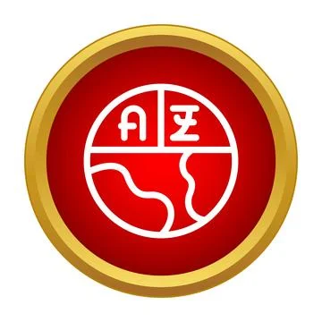 Global education learning language world map icon Illustrazione stock
