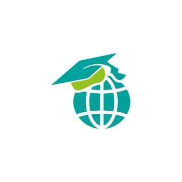 Global Education Logo for Learning, Knowledge, and Online Institutions Stock Illustration